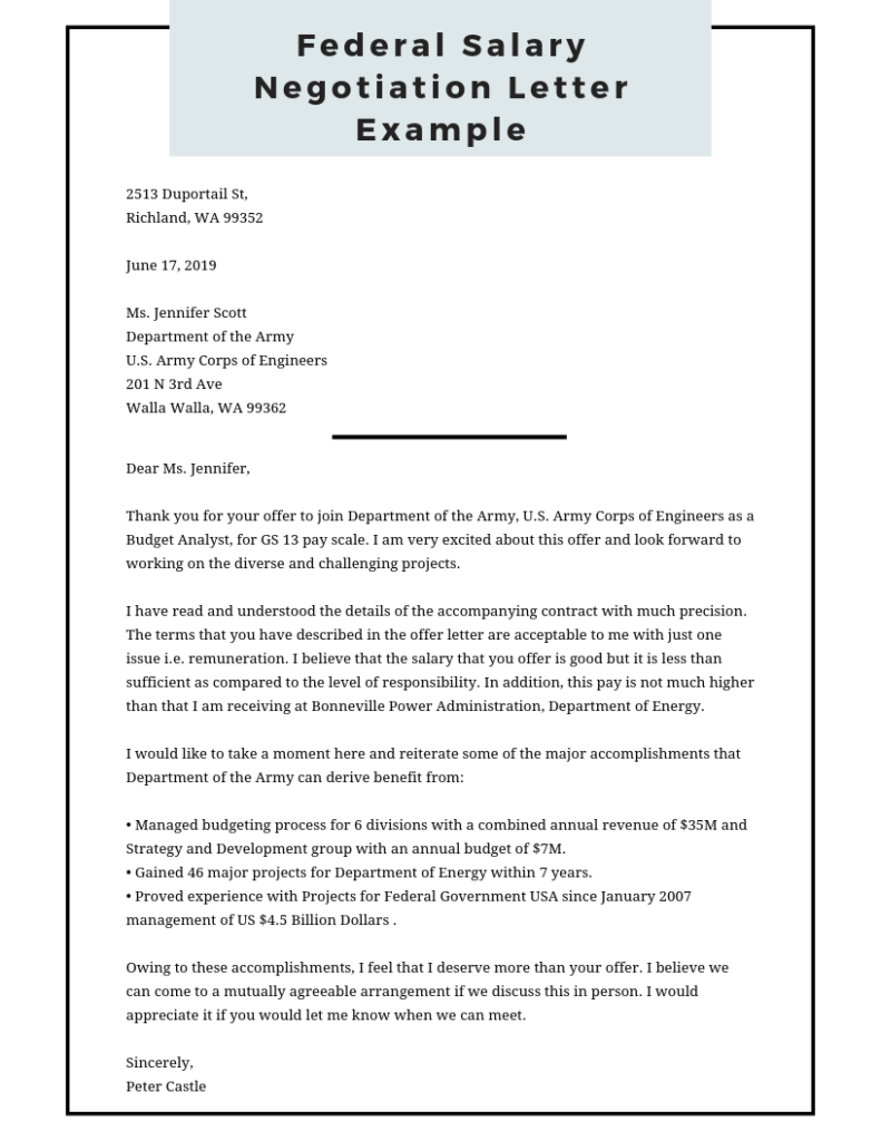 Sample Letter Salary Negotiation After Job Offer