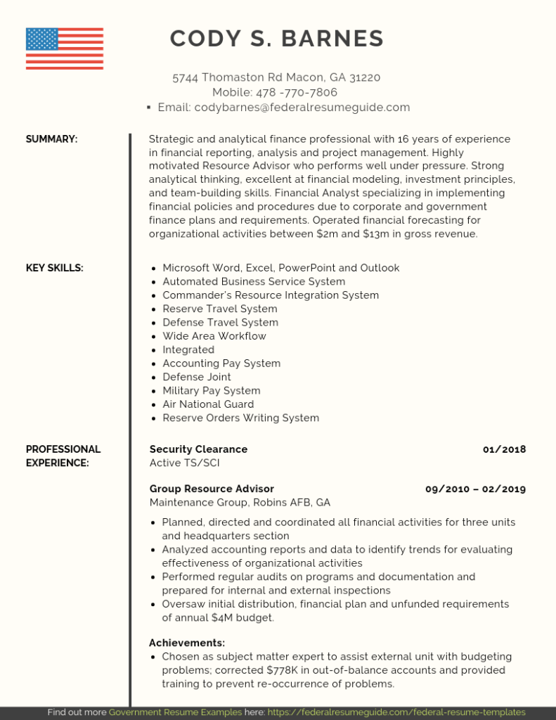 Military Resume Examples Template Free Download Federal Resume Guide