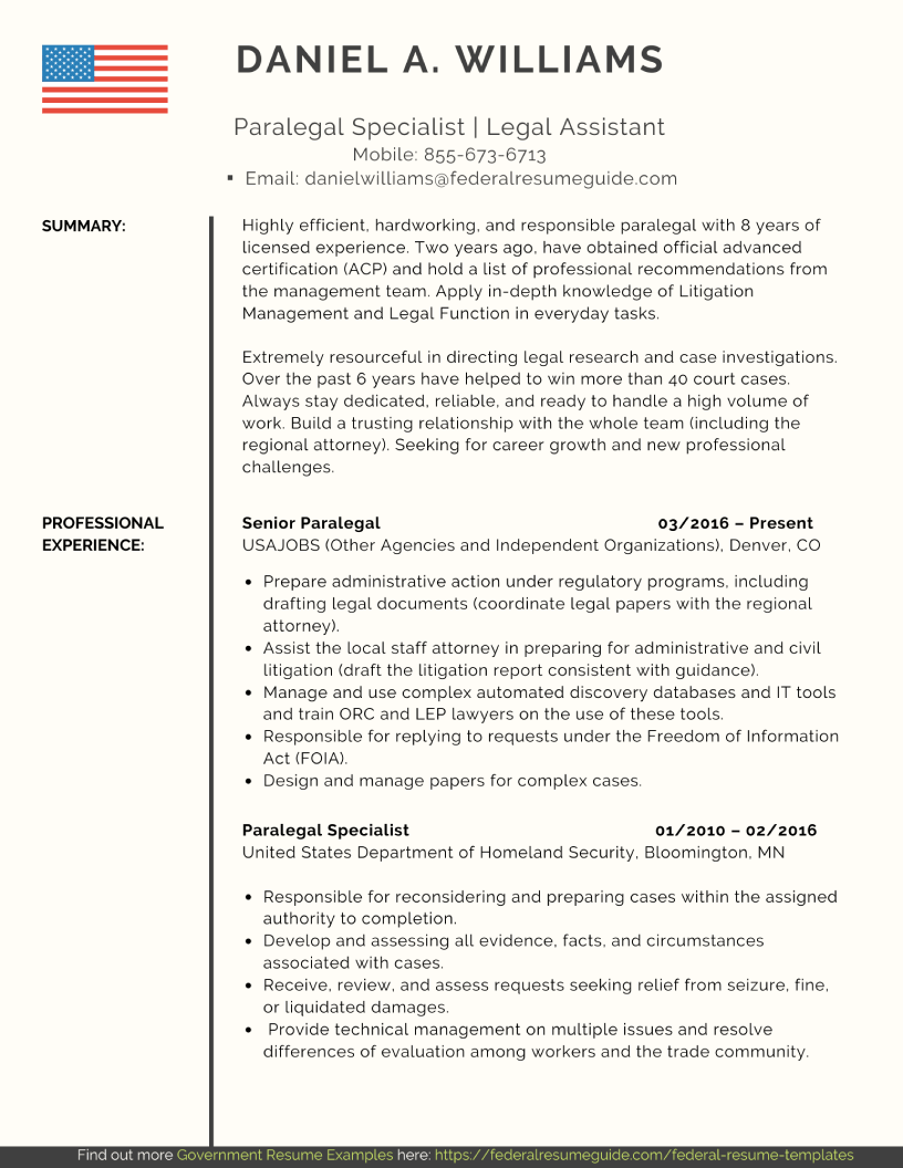 objective statement paralegal resume